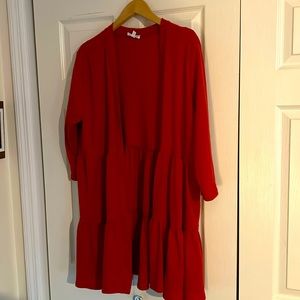 Chic soul tiered cardigan in burnt orange.